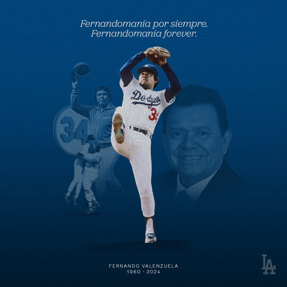 洛杉磯傳奇墨西哥裔投手費南多·瓦倫祖拉（Fernando Valenzuela）日前因病離開轉播台，不過卻在今（23）日傳出過世消息，享壽63歲，大聯盟將在世界大賽時舉行紀念儀式。（圖源：Los Angeles Dodgers／Ｘ）