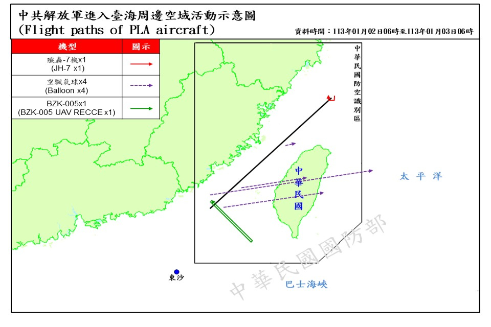 中共3枚空飄汽球穿越台灣本島上空 國防部：嚴密監控