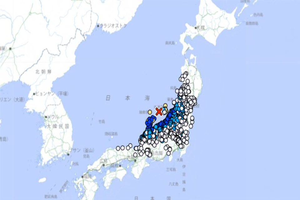 日本新潟規模6.0地震！最大震度5弱 石川縣能登4級