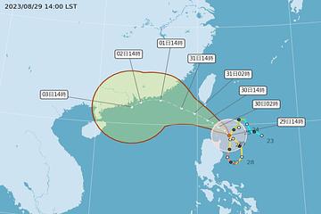 中颱蘇拉這兩天最接近台灣 暴風圈將涵蓋台南以南